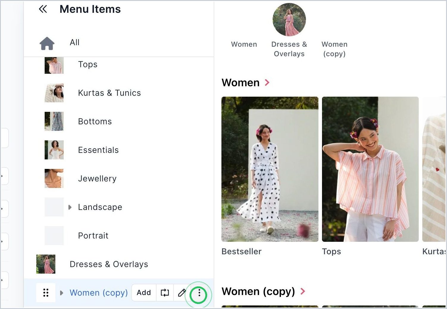 How do I Hide a Menu, Sub Menu or Category? — step 1