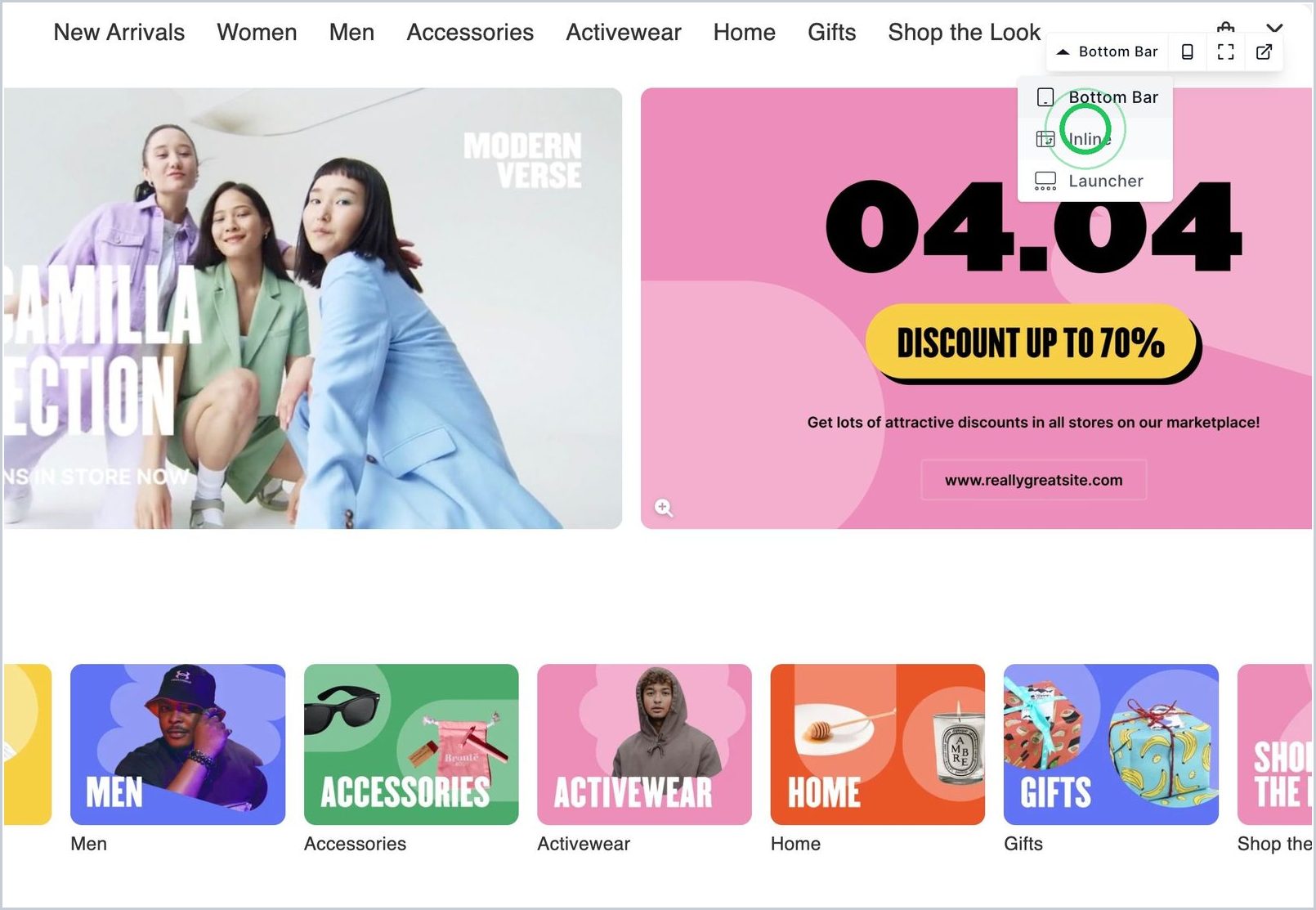 How can preview the different Nav options? — step 2
