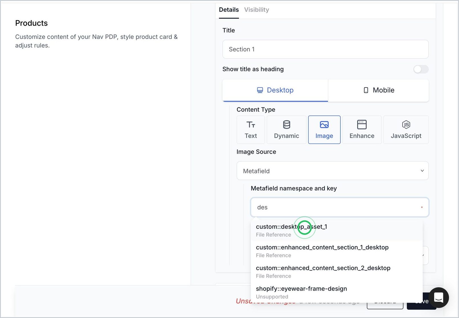 How do you add enhanced content to PDPs via Shopify Metafields? — step 27