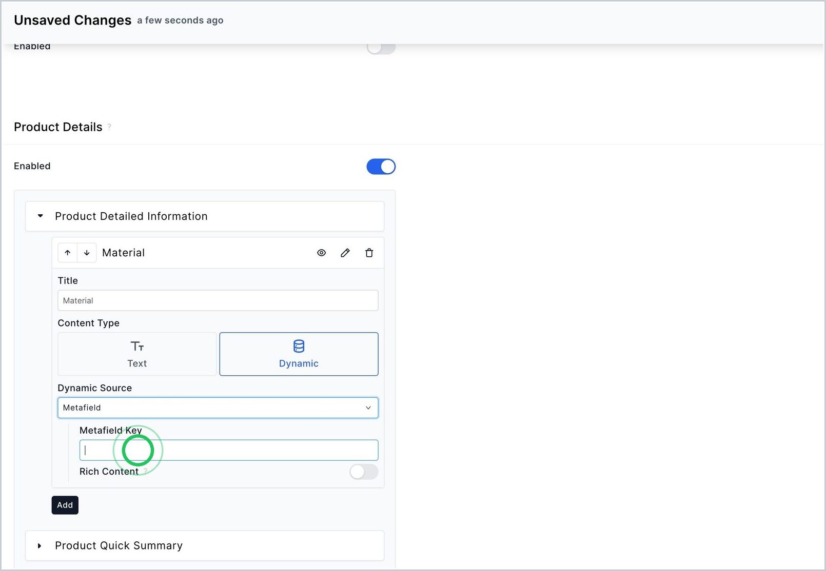 How can a Shopify store display additional PDP details using metafields? — step 8