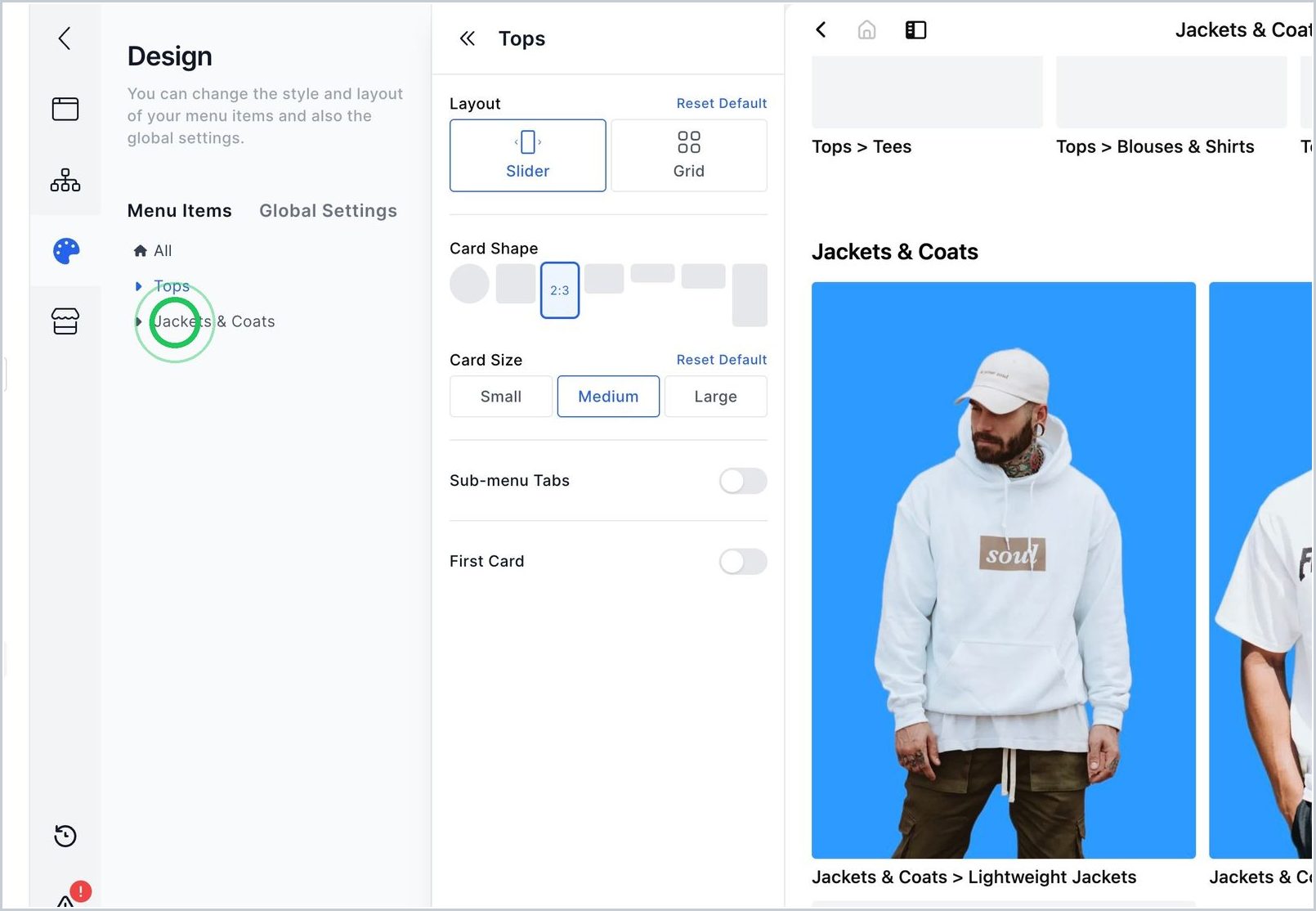 How can I enable 'Tabbed Menu' in my Nav? — step 2