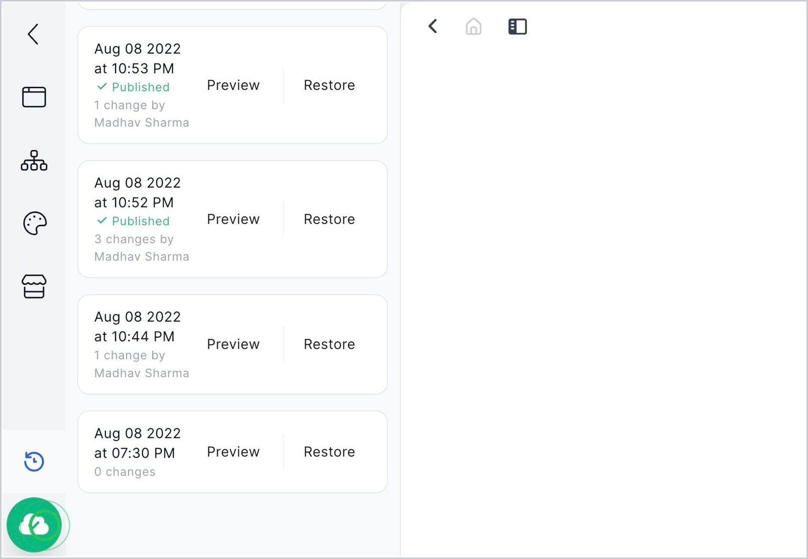 How can I see the number of Unpublished Changes? — step 2