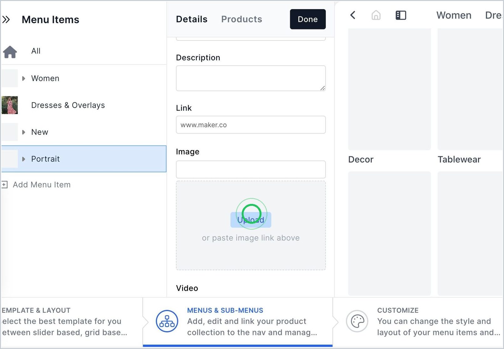 How do I add a banner image on my Menu/Sub-Menu Items? — step 3