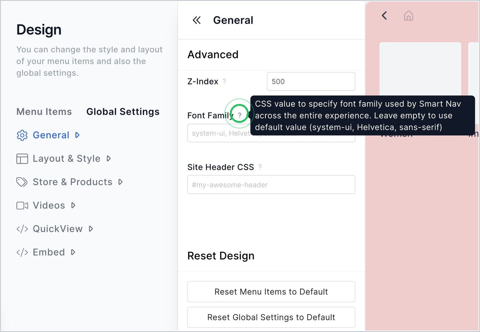 How to change the Font on my Nav to match my site? — step 1