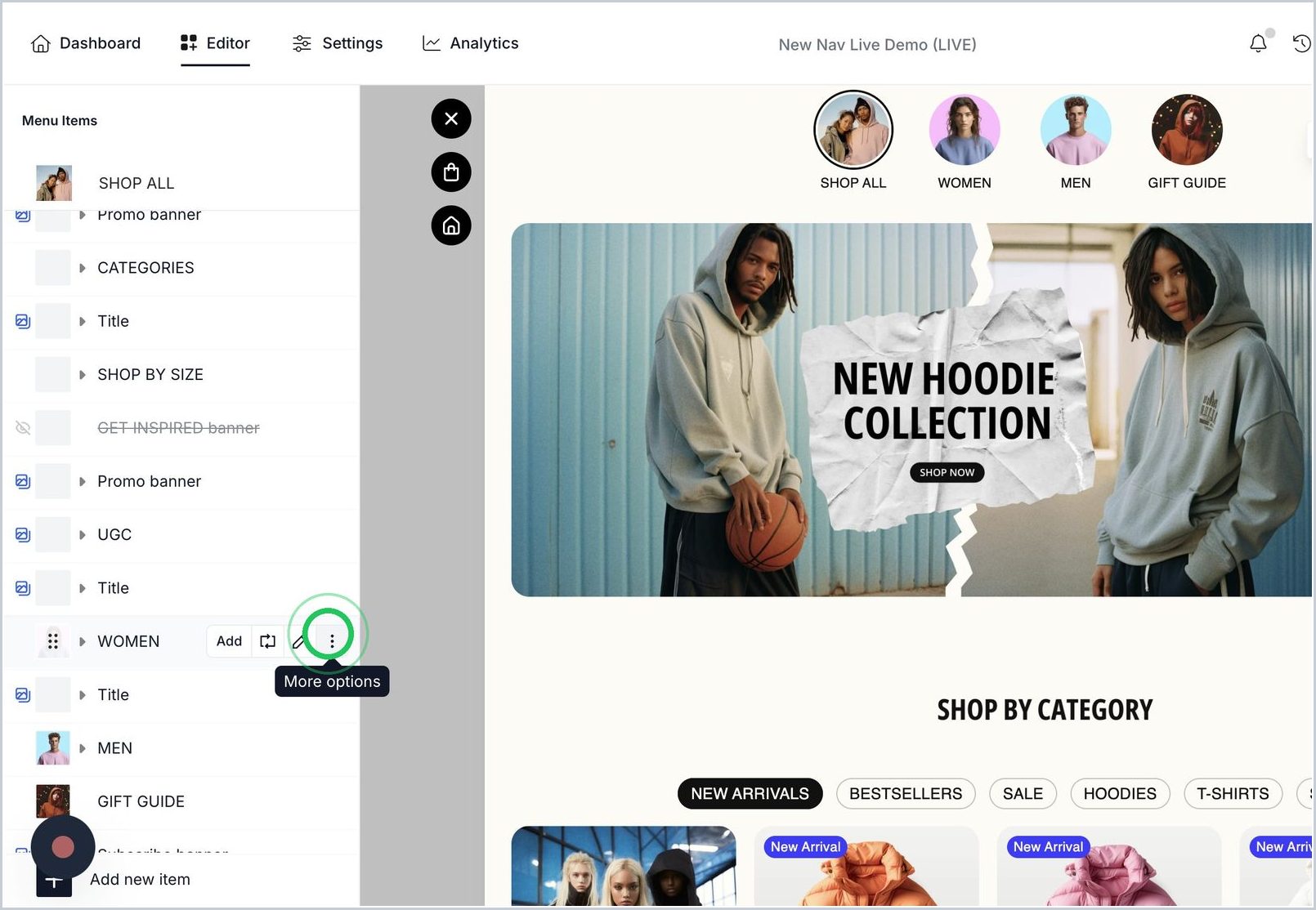 How do I add just a single Nav Menu Item to my site? — step 1