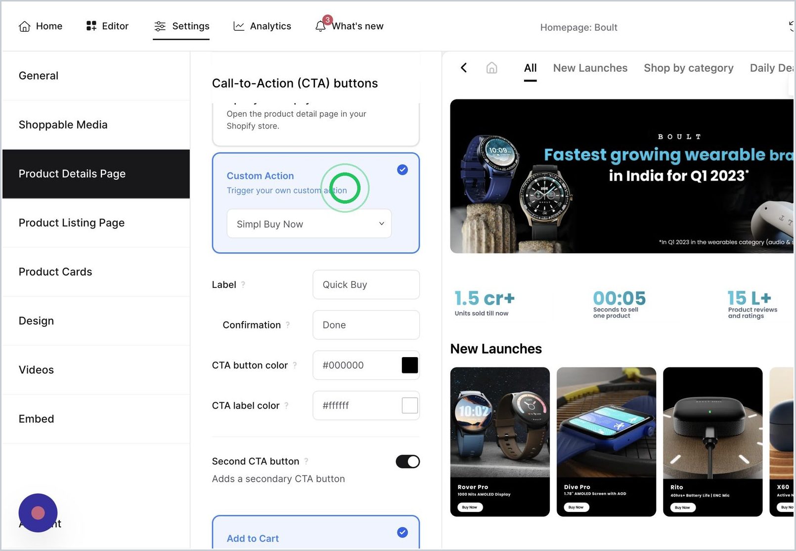 How do I add a third CTA in Nav PDP? — step 6