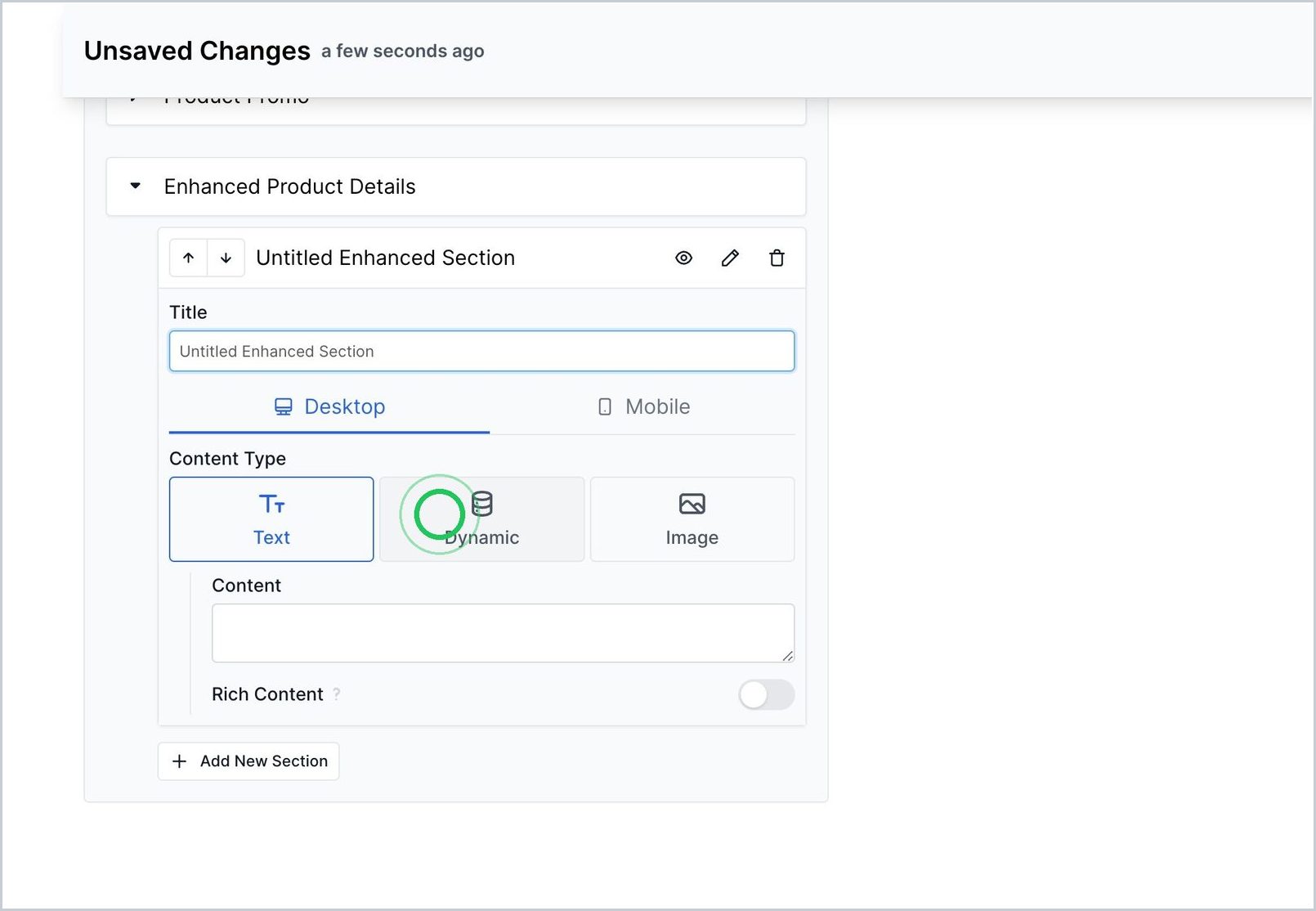 How can I add Enhanced Content in My PDP's? — step 4