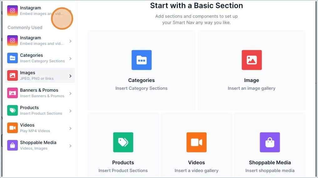 How do I add a menu/collections? — step 2