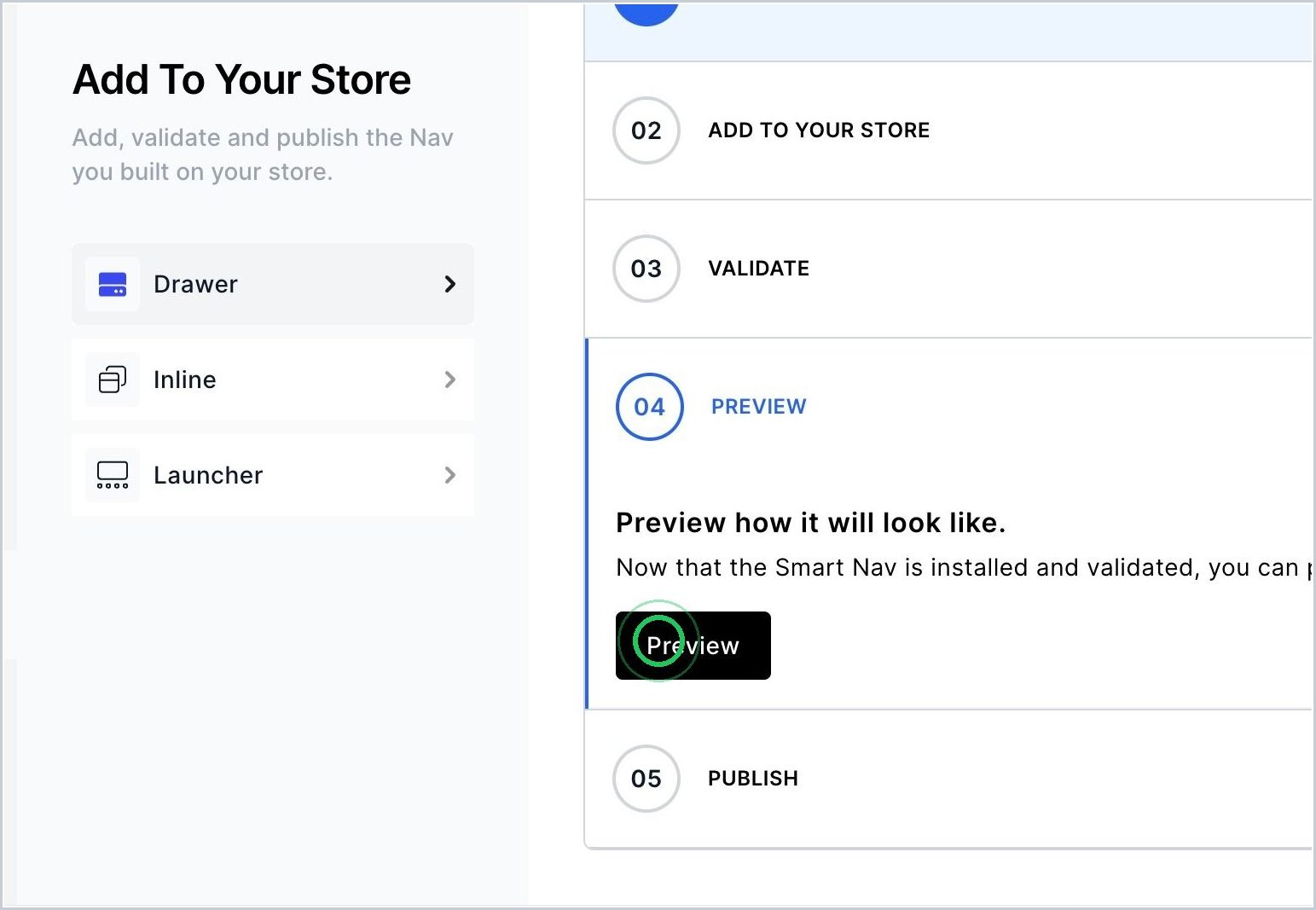 How to see Preview my Nav before publishing? — step 1