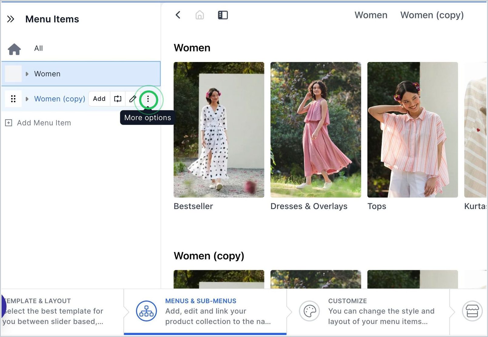 How do I Move a Menu or Sub-Menu? — step 2