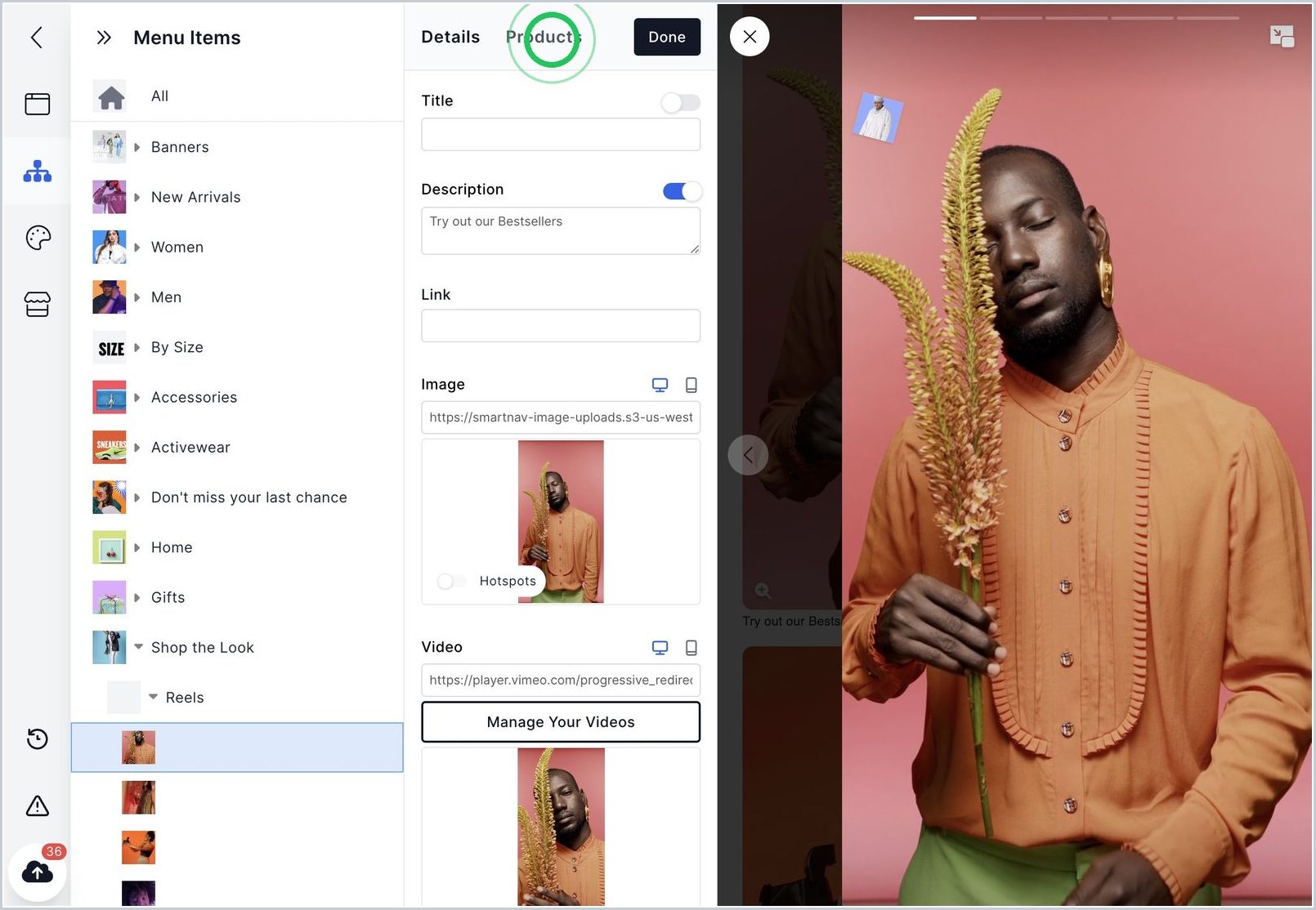 How can I add description and add products to my videos and photos? — step 2