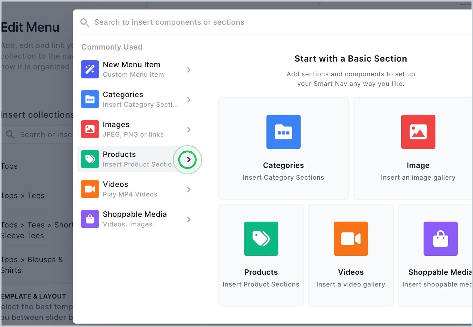 How do I add a menu/collections? — step 5