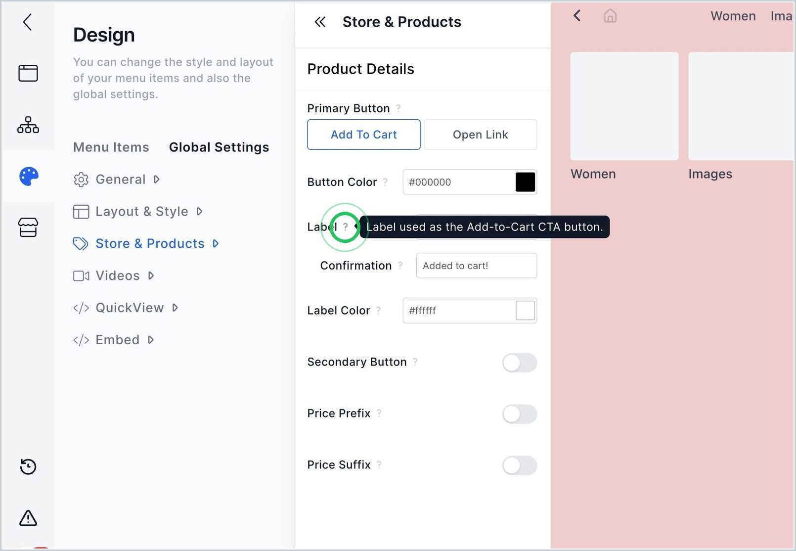 How can I customize Add to Cart Button Text and Color? — step 1