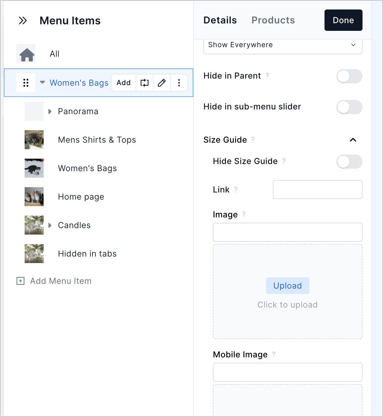 How can I add a Size Guide? — step 5