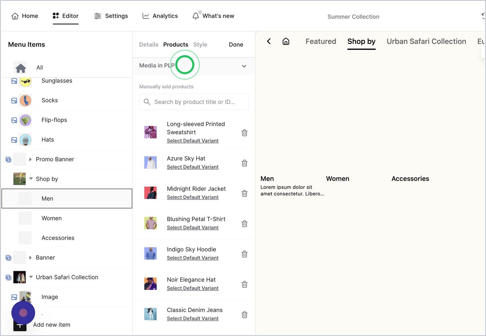 How do I manually add a media in PLP? — step 2