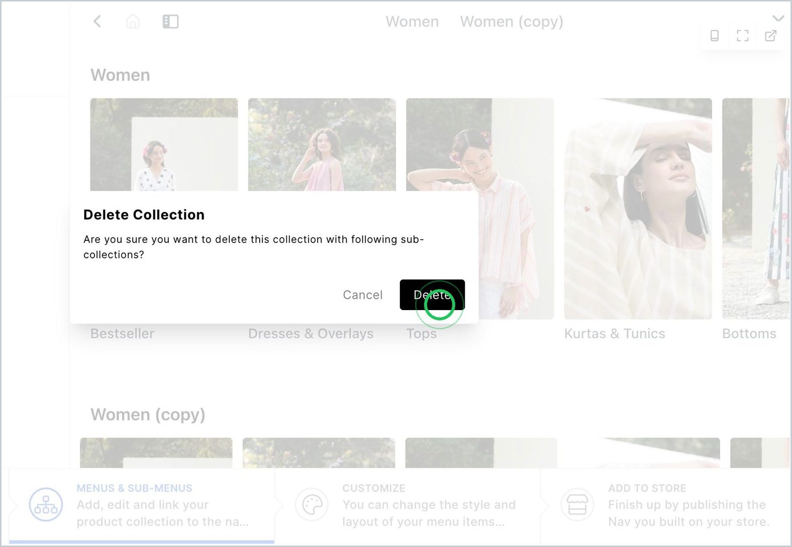 How do I Delete a Menu, Sub Menu or Category? — step 4