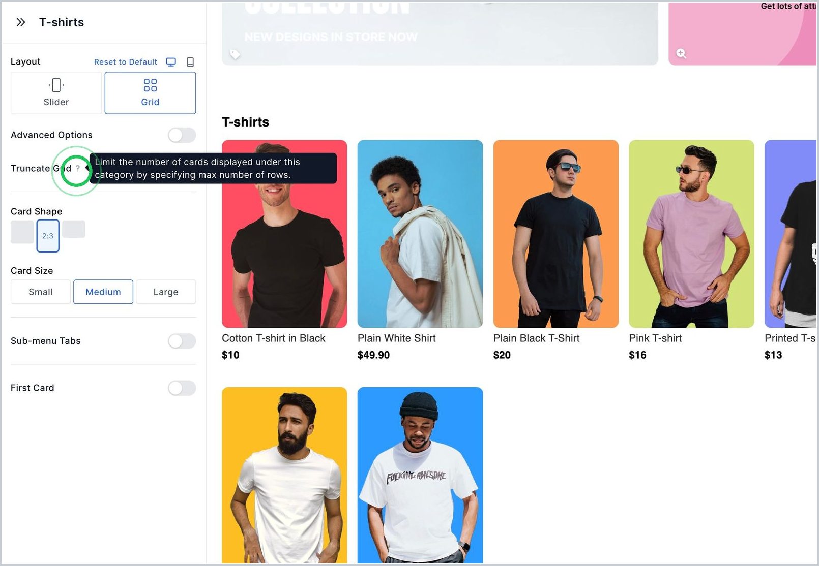 How can I truncate my Menu Items in Grid layout? — step 1