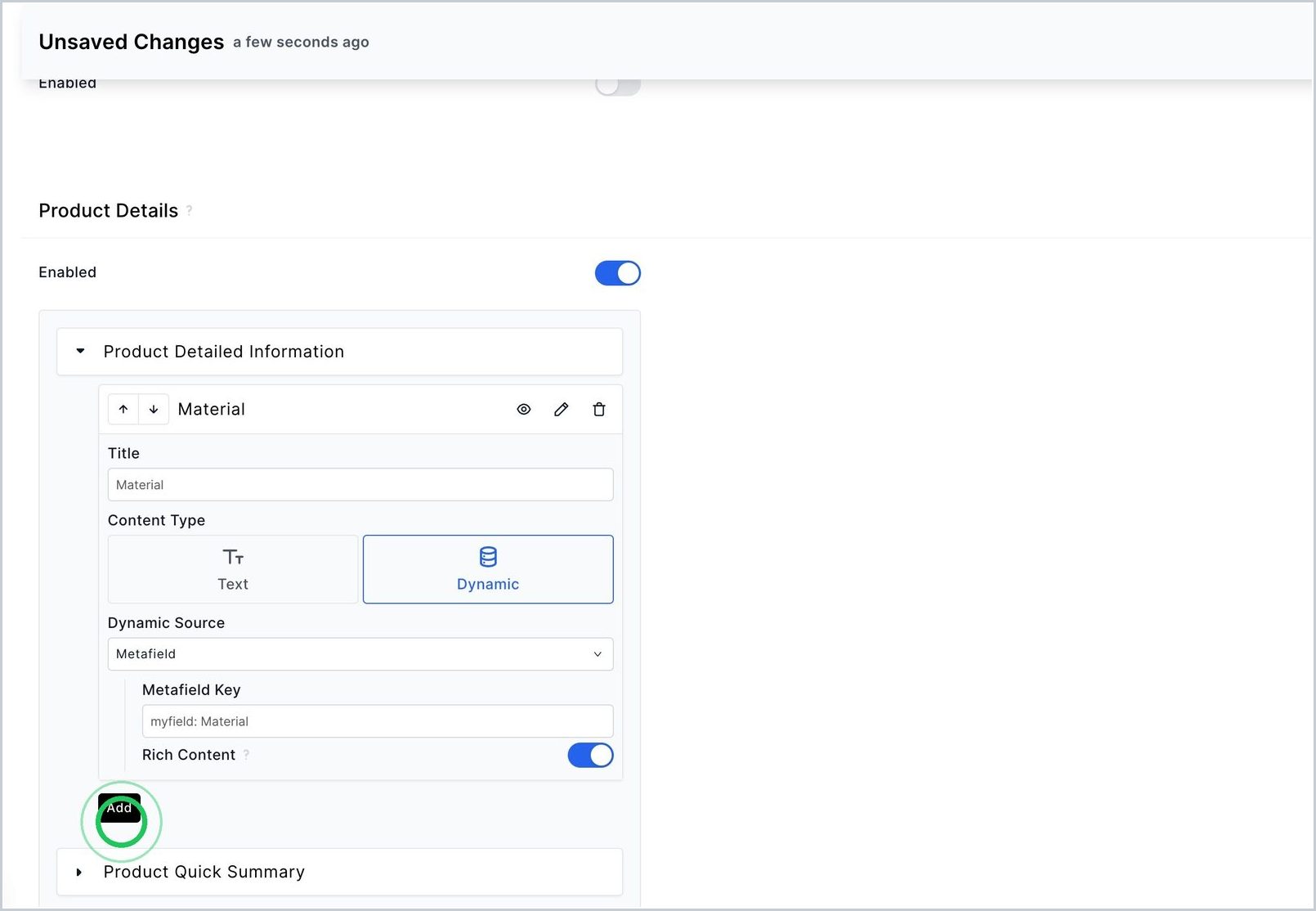 How can a Shopify store display additional PDP details using metafields? — step 11
