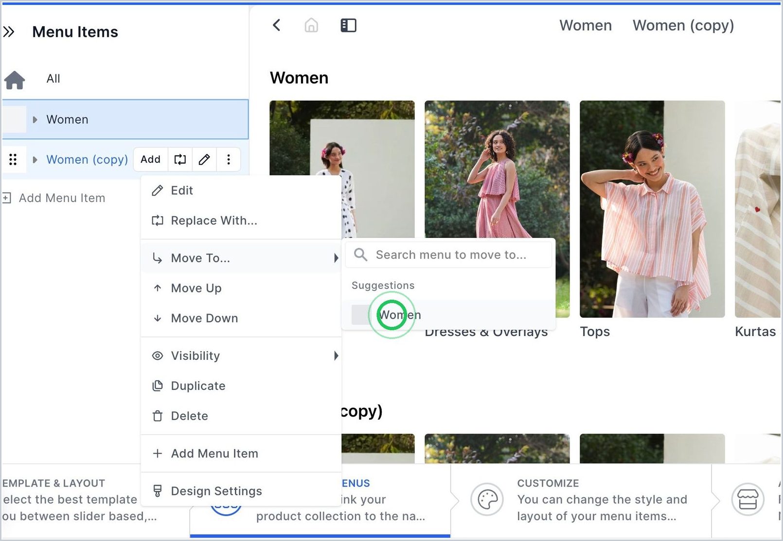 How do I Move a Menu or Sub-Menu? — step 4