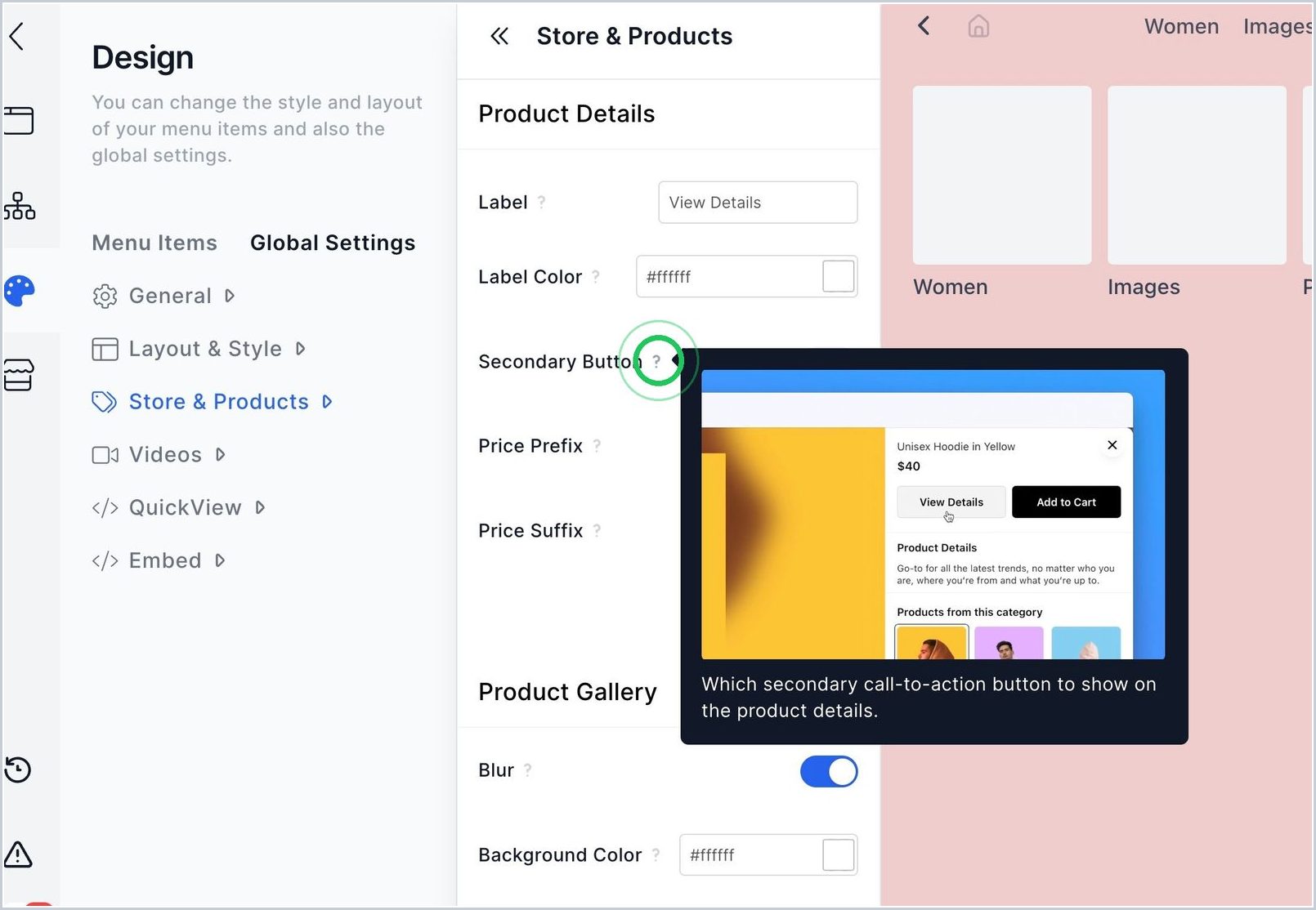 How can I add a secondary button? — step 1