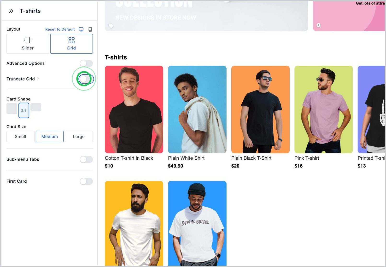How can I truncate my Menu Items in Grid layout? — step 2