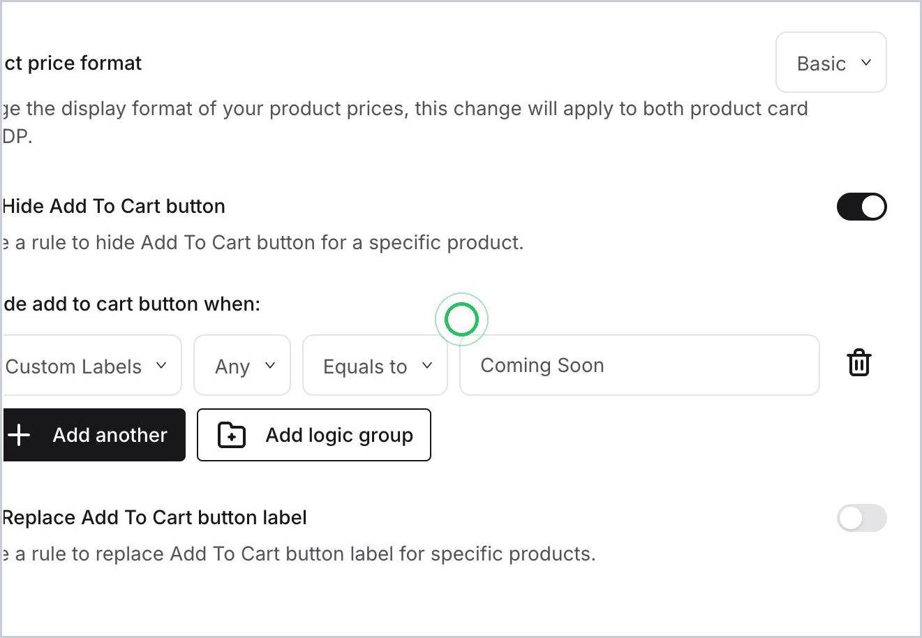 How do I add  hide or replace the 'Add to Cart' CTA — step 4