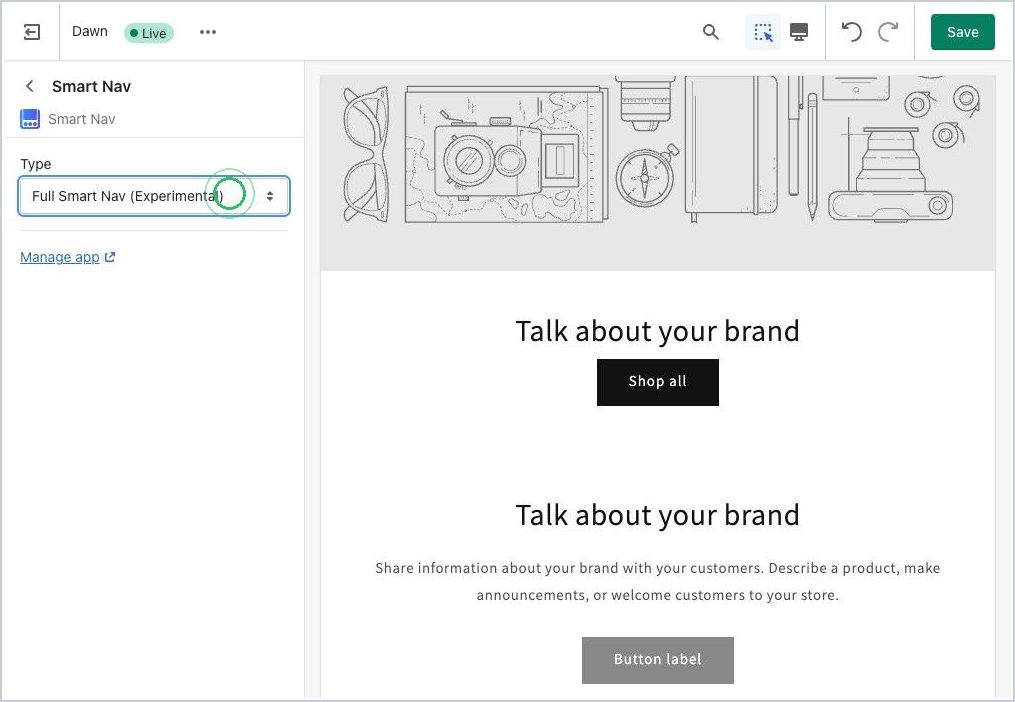 Steps to enable Full Page Nav  Smart Nav in your Shopify theme — step 9