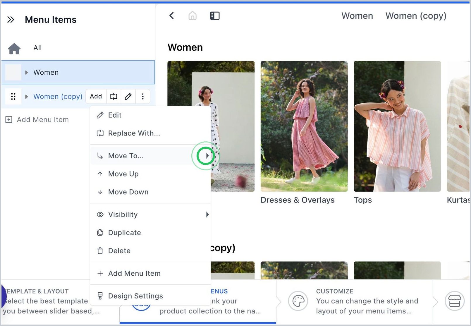 How do I Move a Menu or Sub-Menu? — step 3