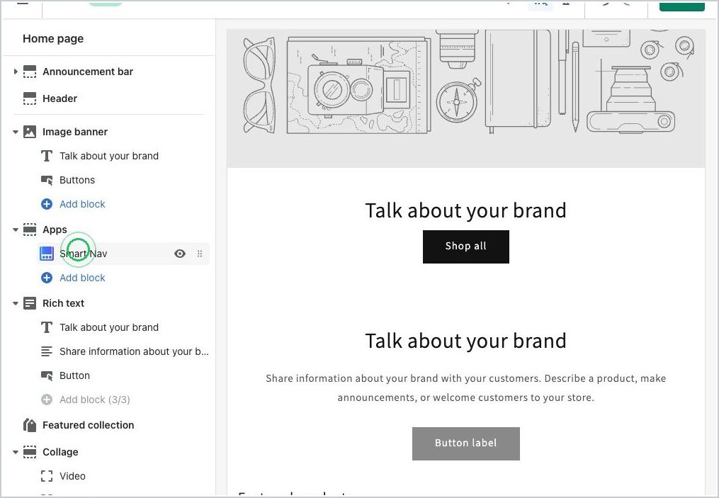 Steps to enable Full Page Nav  Smart Nav in your Shopify theme — step 8
