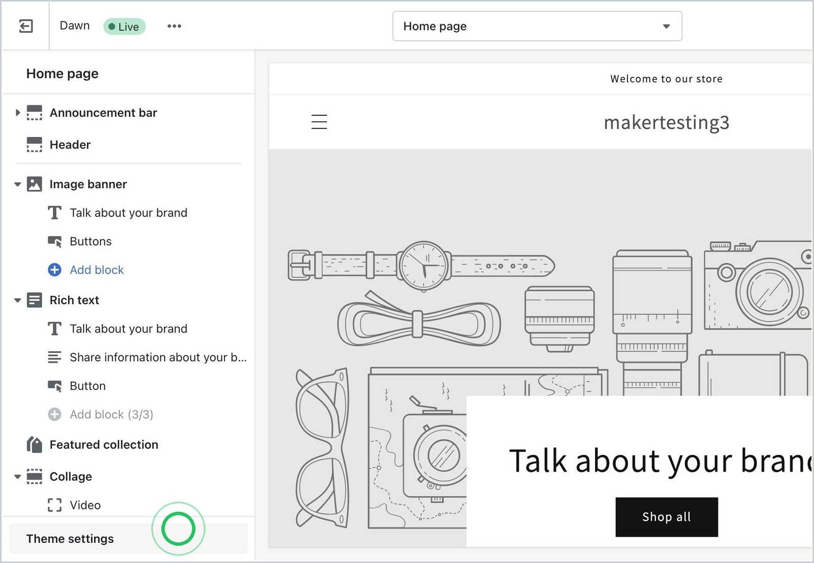 How do you enable Bottom Bar in the Shopify theme? — step 3
