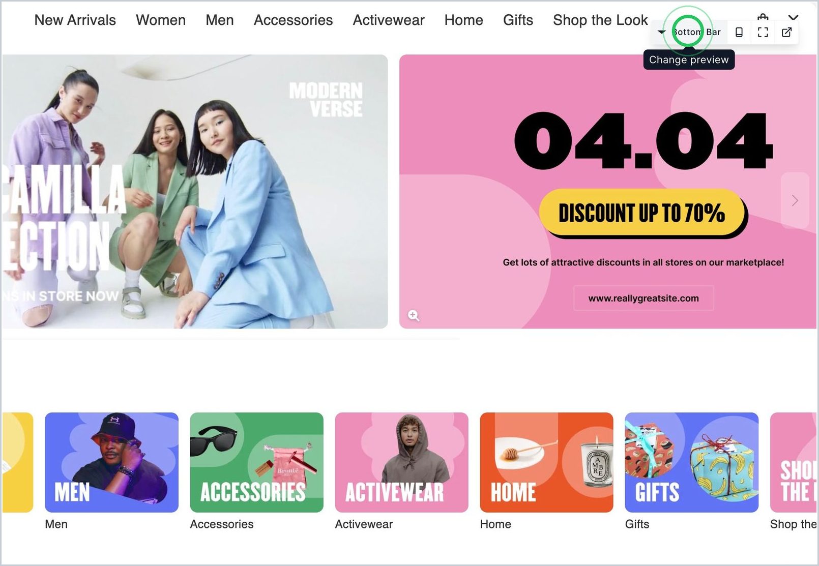 How can preview the different Nav options? — step 1