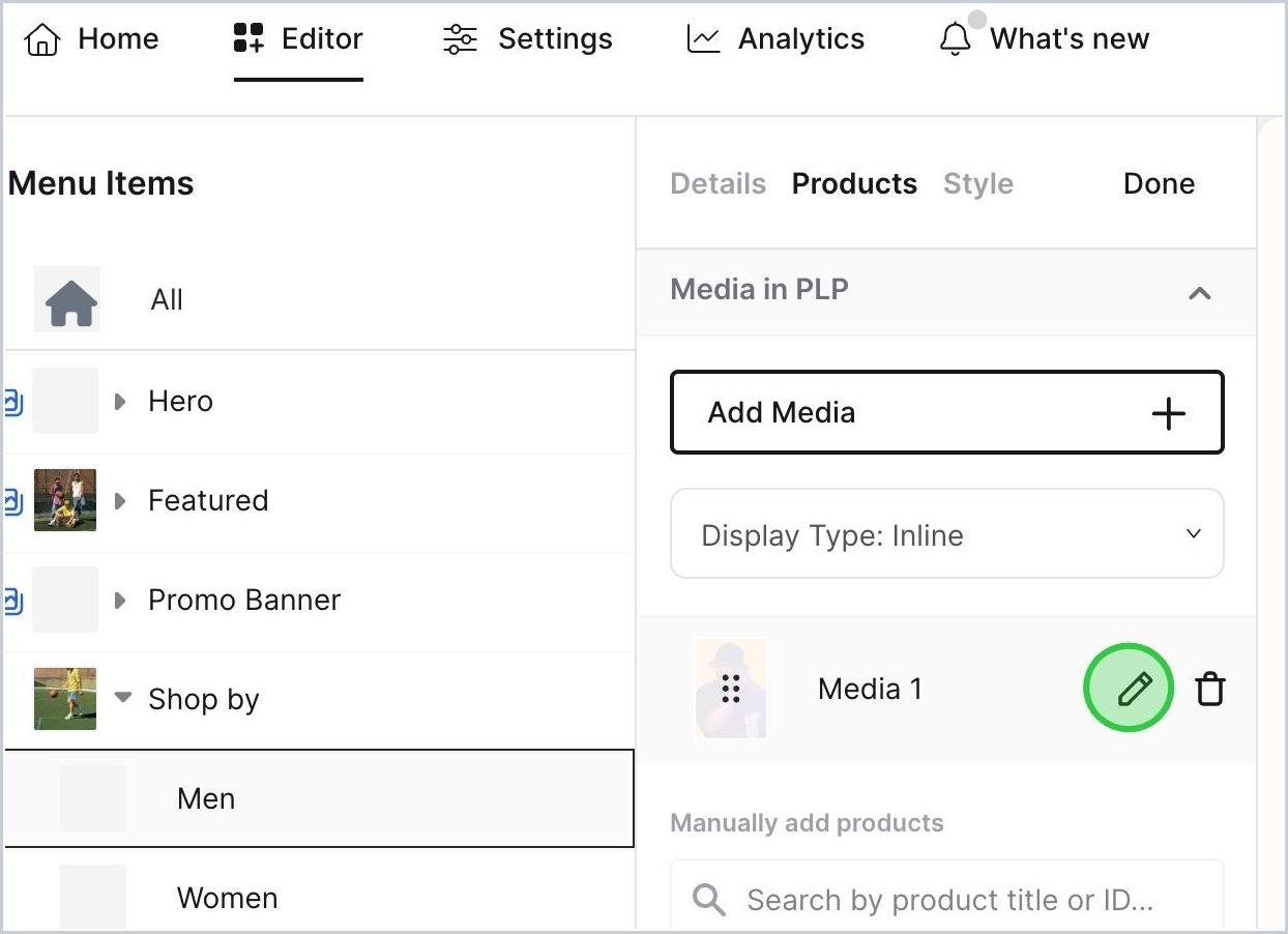 How do I manually add a media in PLP? — step 6