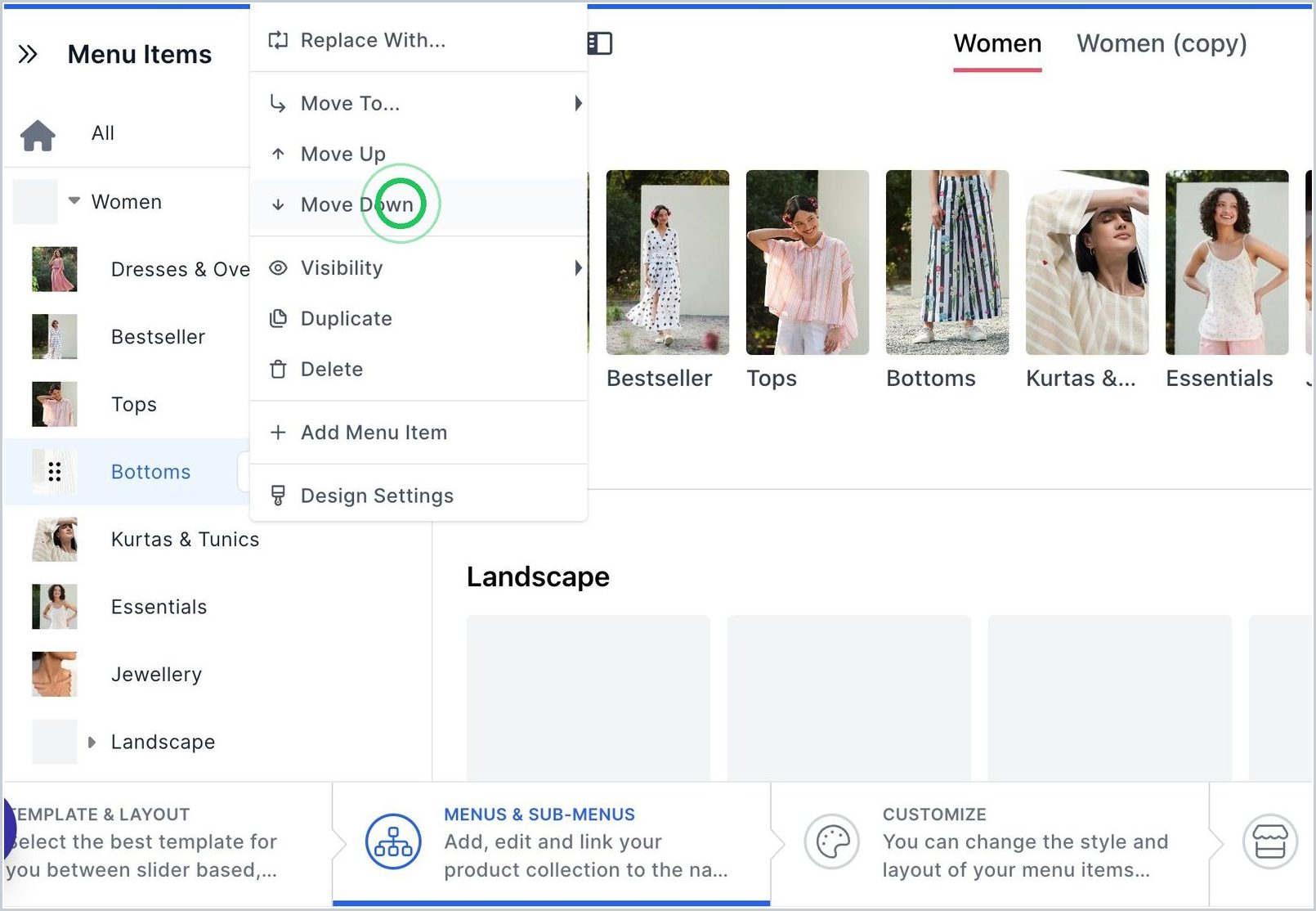 How do I Move a Menu or Sub-Menu? — step 7