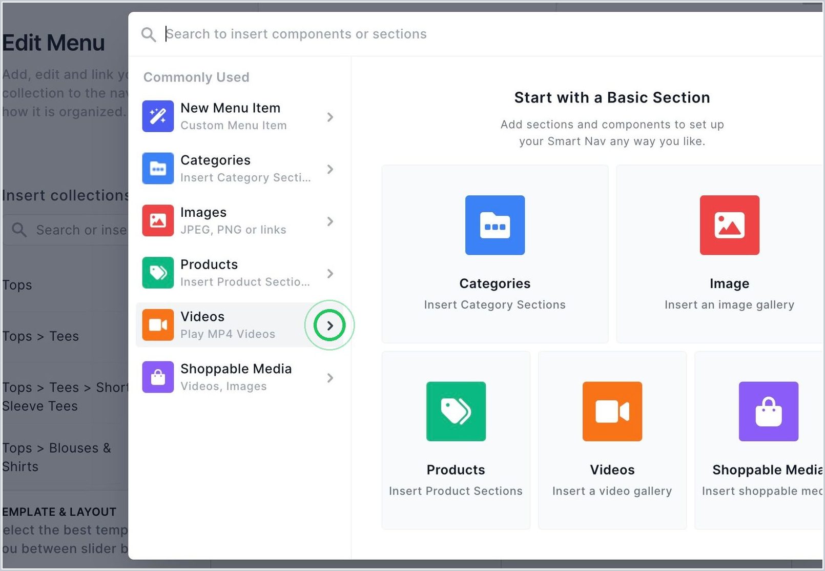 How do I add a menu/collections? — step 6