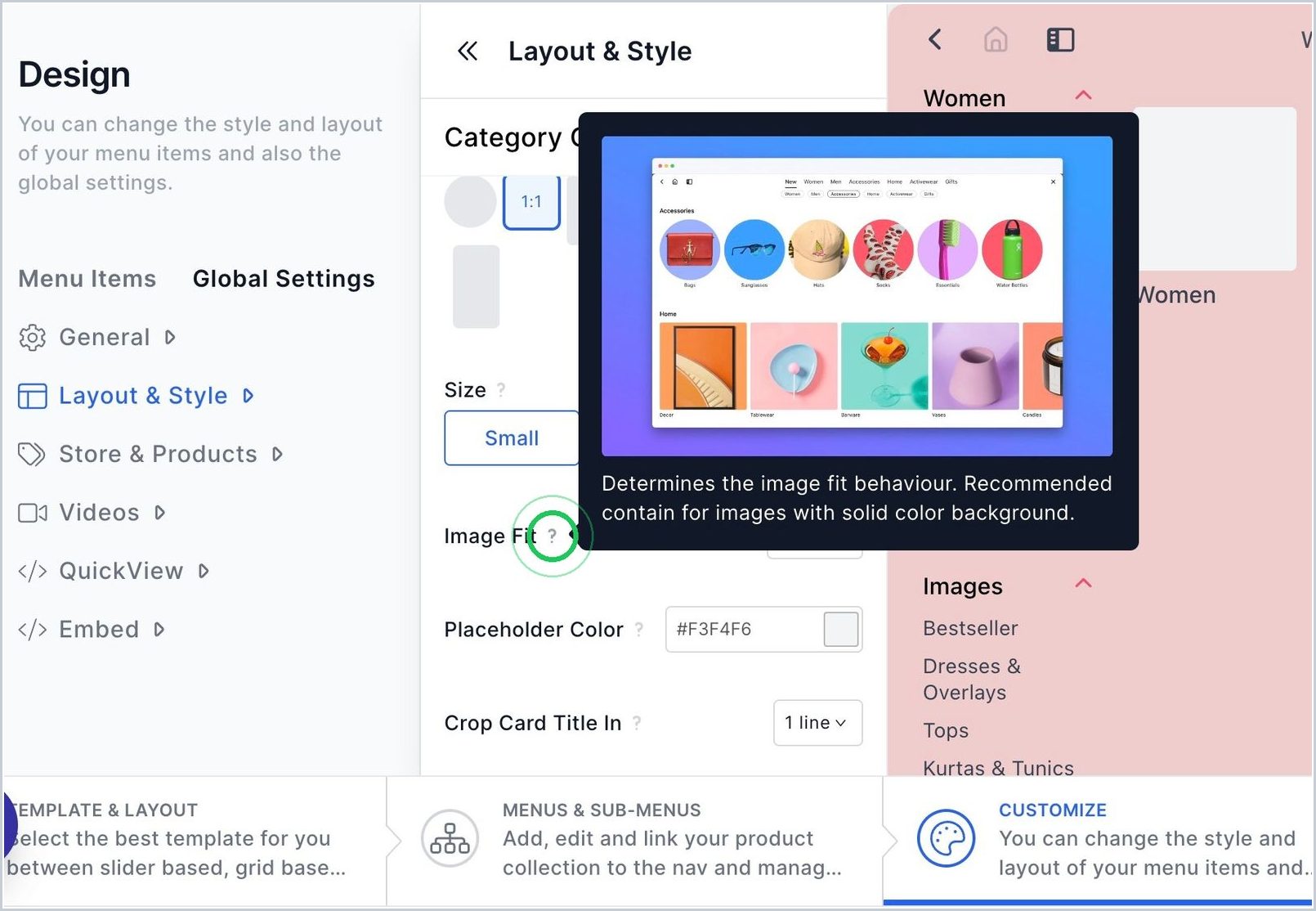 How can I enable Fit to Container for Category Cards? — step 2