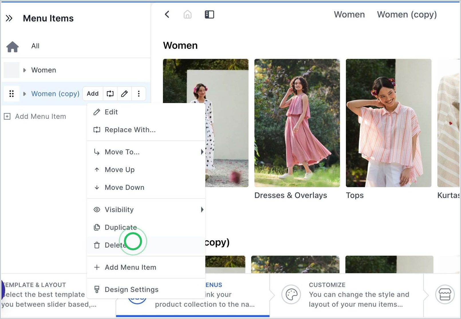 How do I Delete a Menu, Sub Menu or Category? — step 3