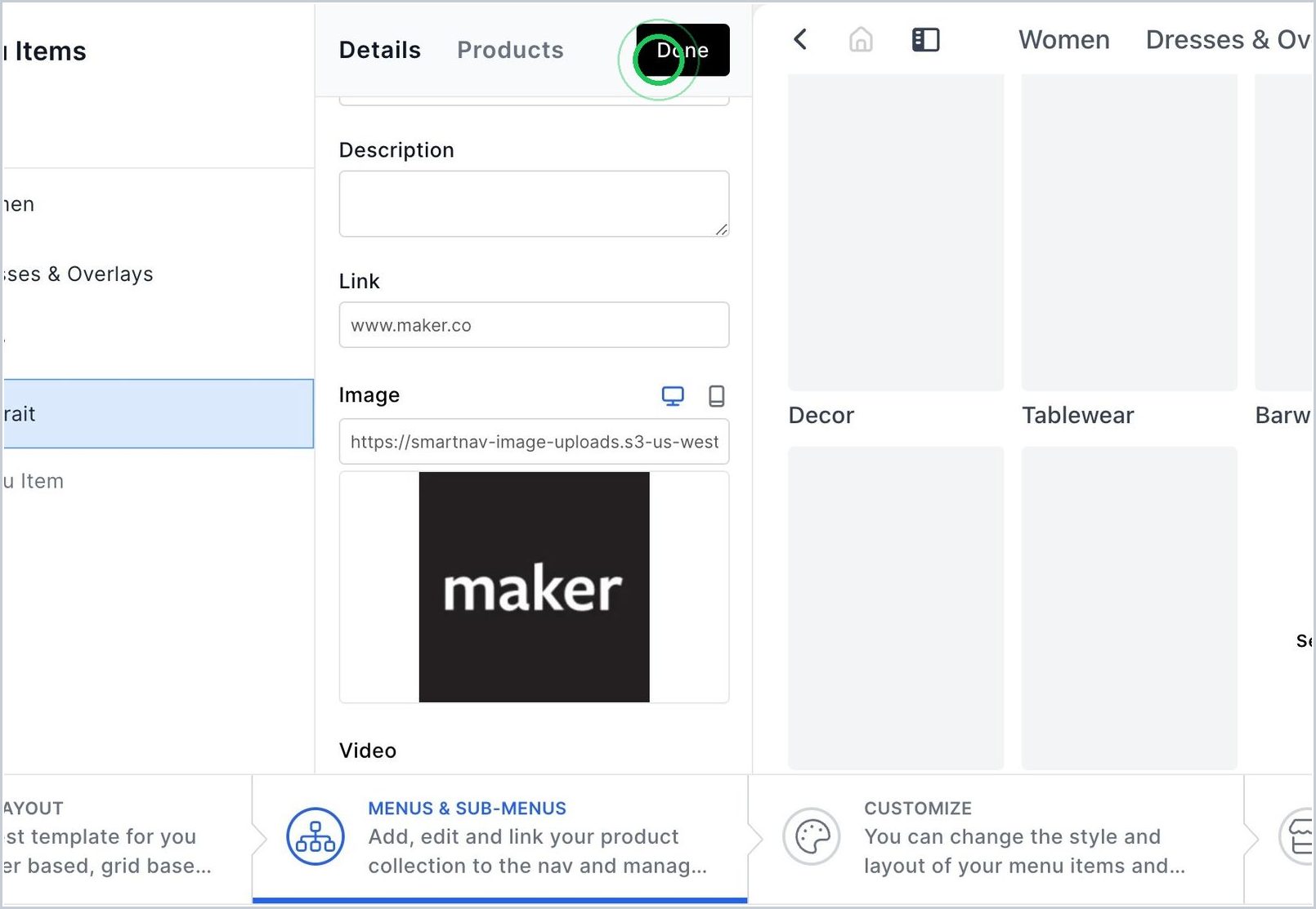 How do I add a banner image on my Menu/Sub-Menu Items? — step 4