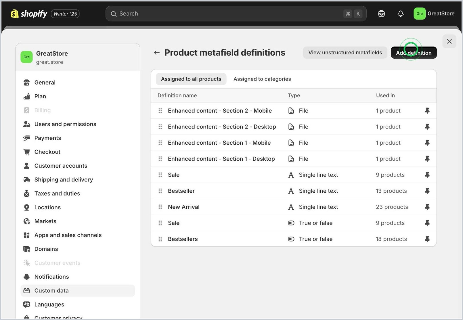 How do you add enhanced content to PDPs via Shopify Metafields? — step 4