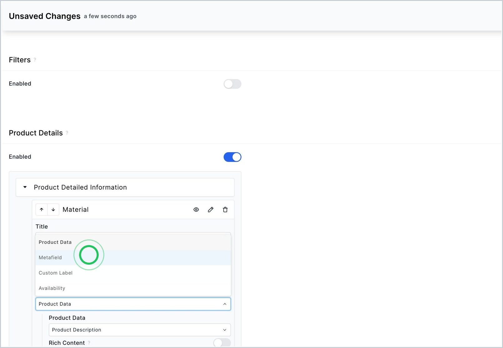 How can a Shopify store display additional PDP details using metafields? — step 6