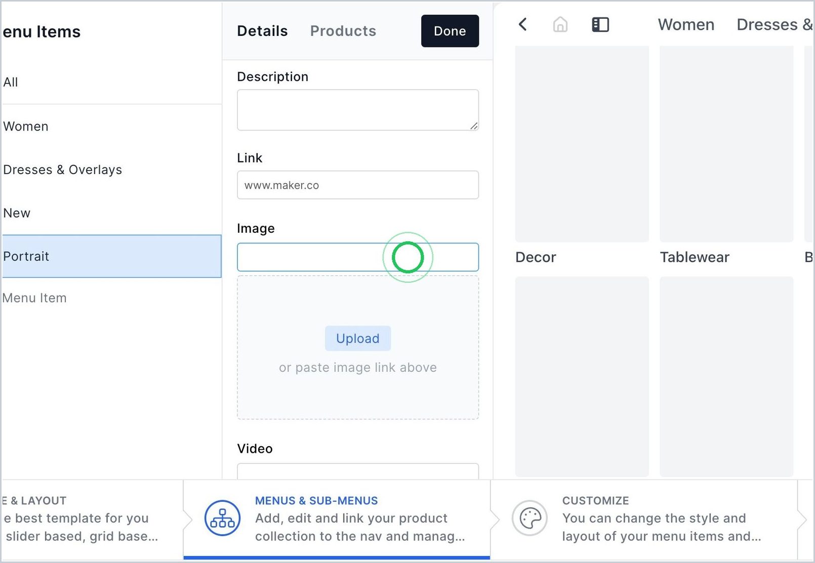 How do I add a banner image on my Menu/Sub-Menu Items? — step 2