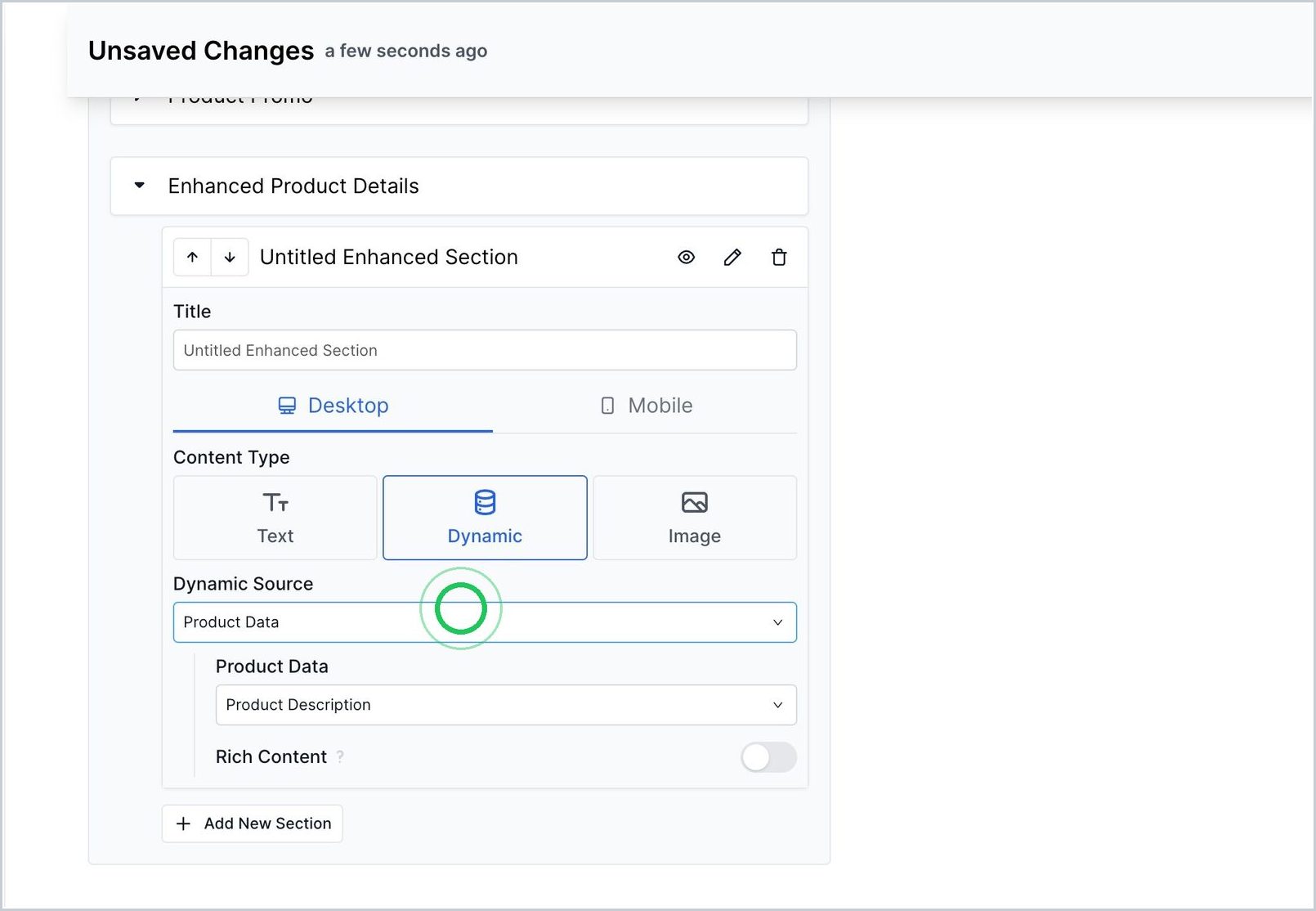How can I add Enhanced Content in My PDP's? — step 5