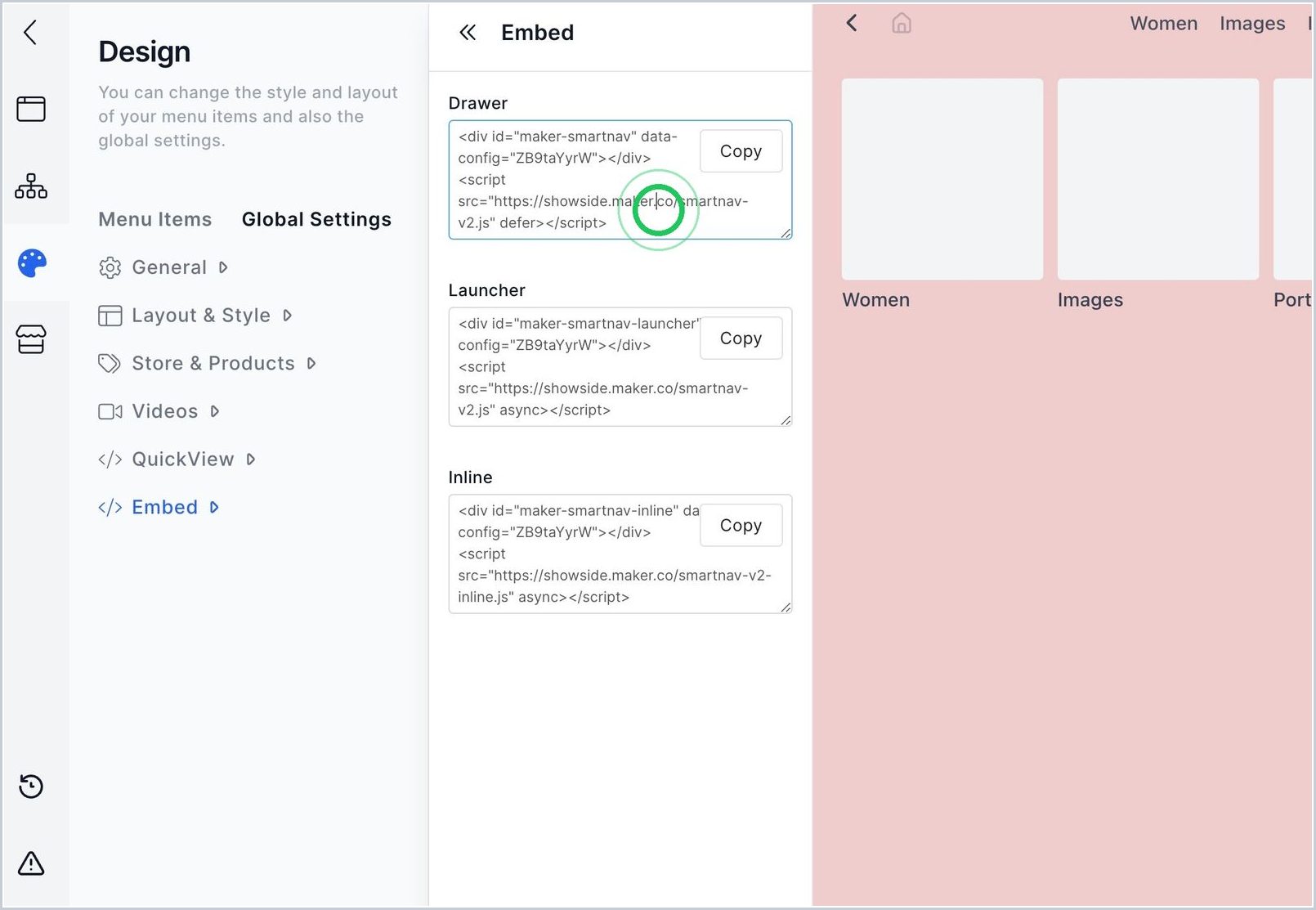How do I embed Nav on my website? — step 2