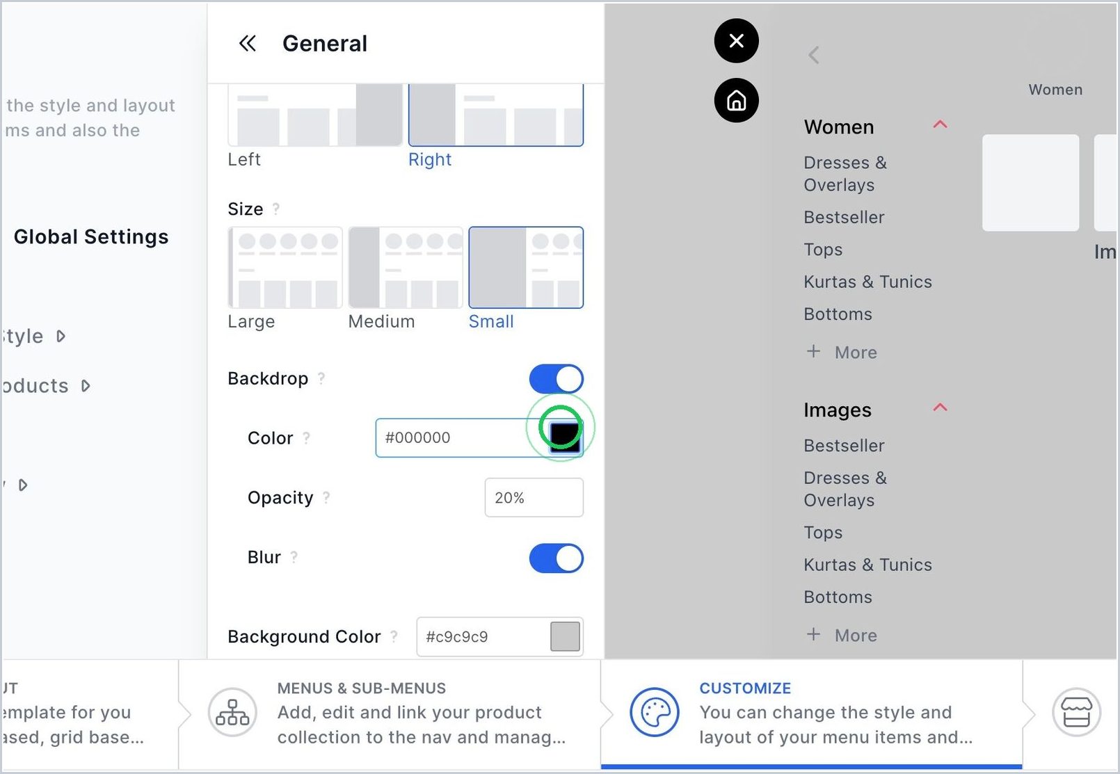 How can I enable Panel Backdrop? — step 3