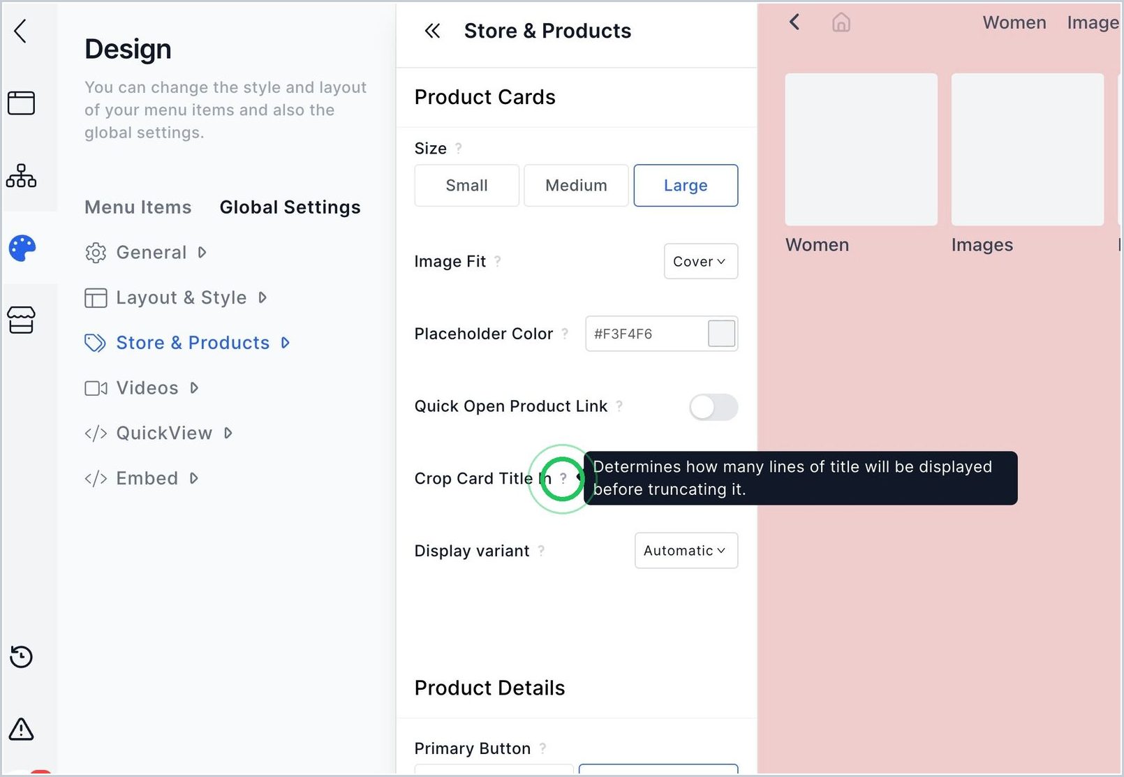How can I customize Product Card Title Lines? — step 1