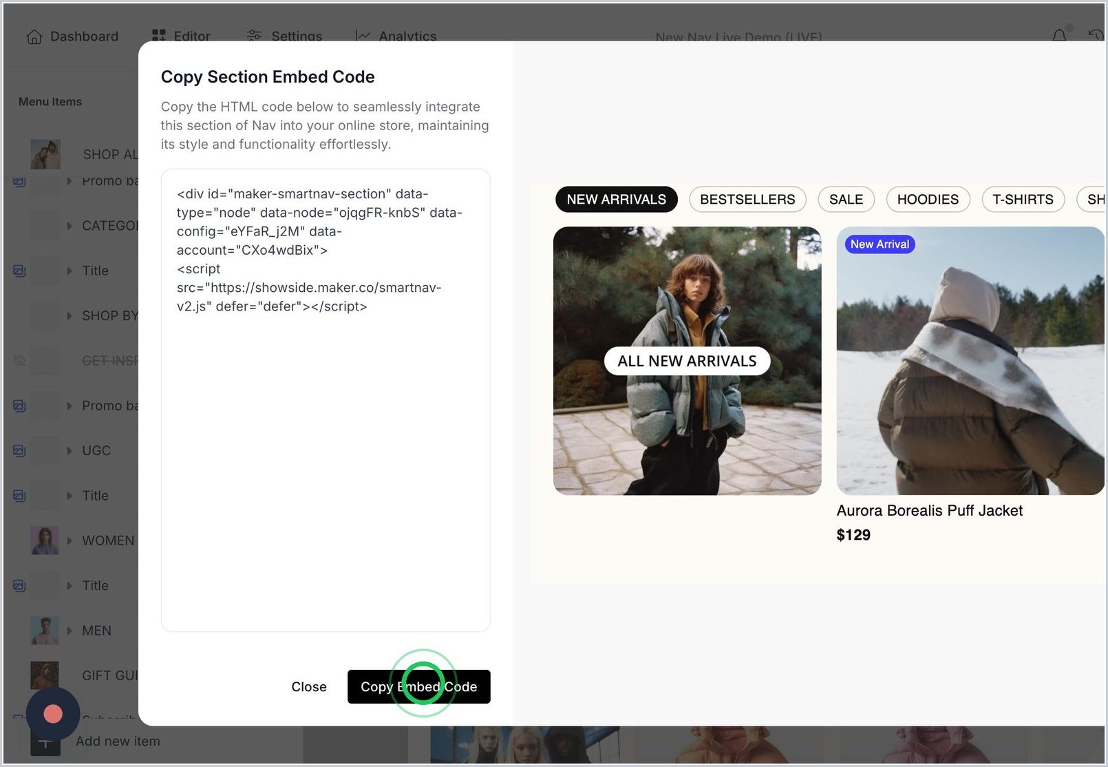 How do I add just a single Nav Menu Item to my site? — step 3