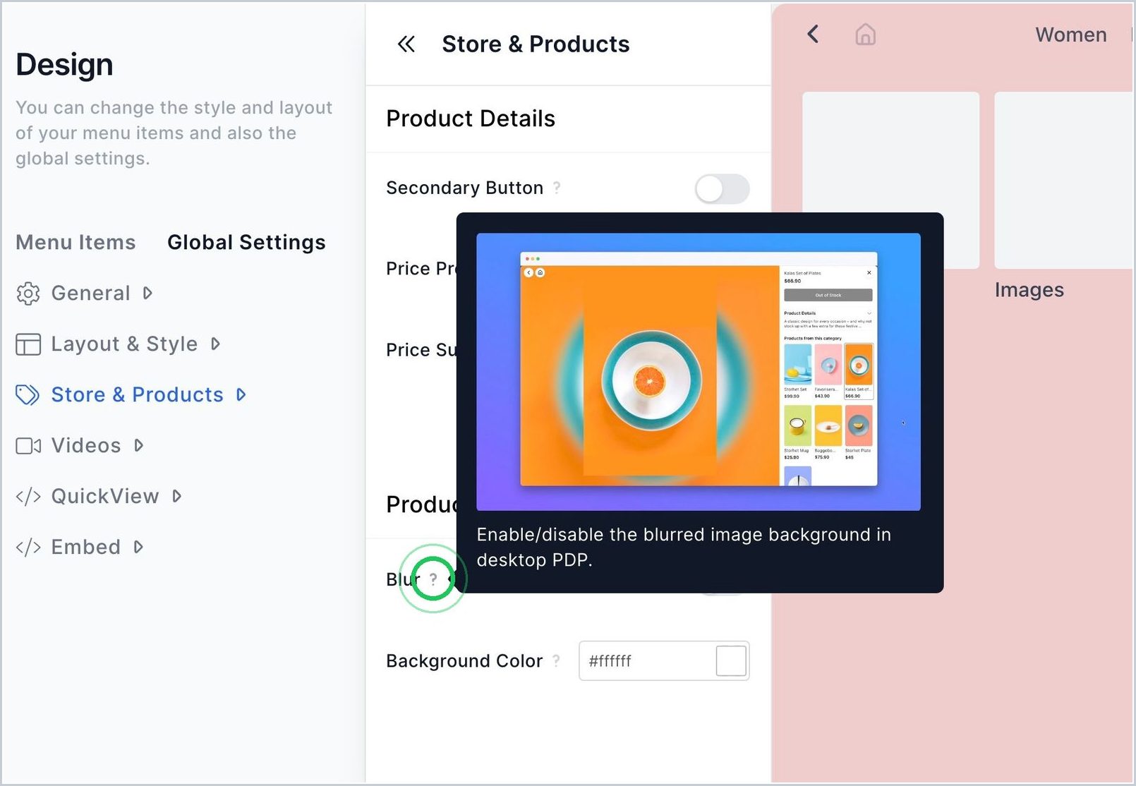 How can I enable PDP Gallery Background Blur? — step 1