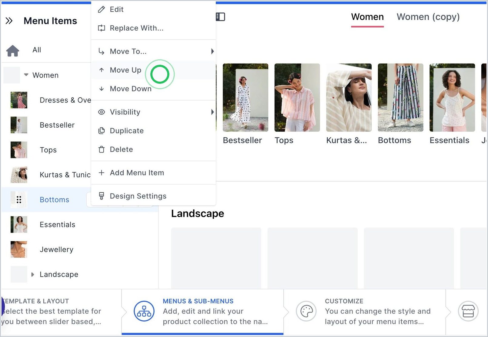 How do I Move a Menu or Sub-Menu? — step 6