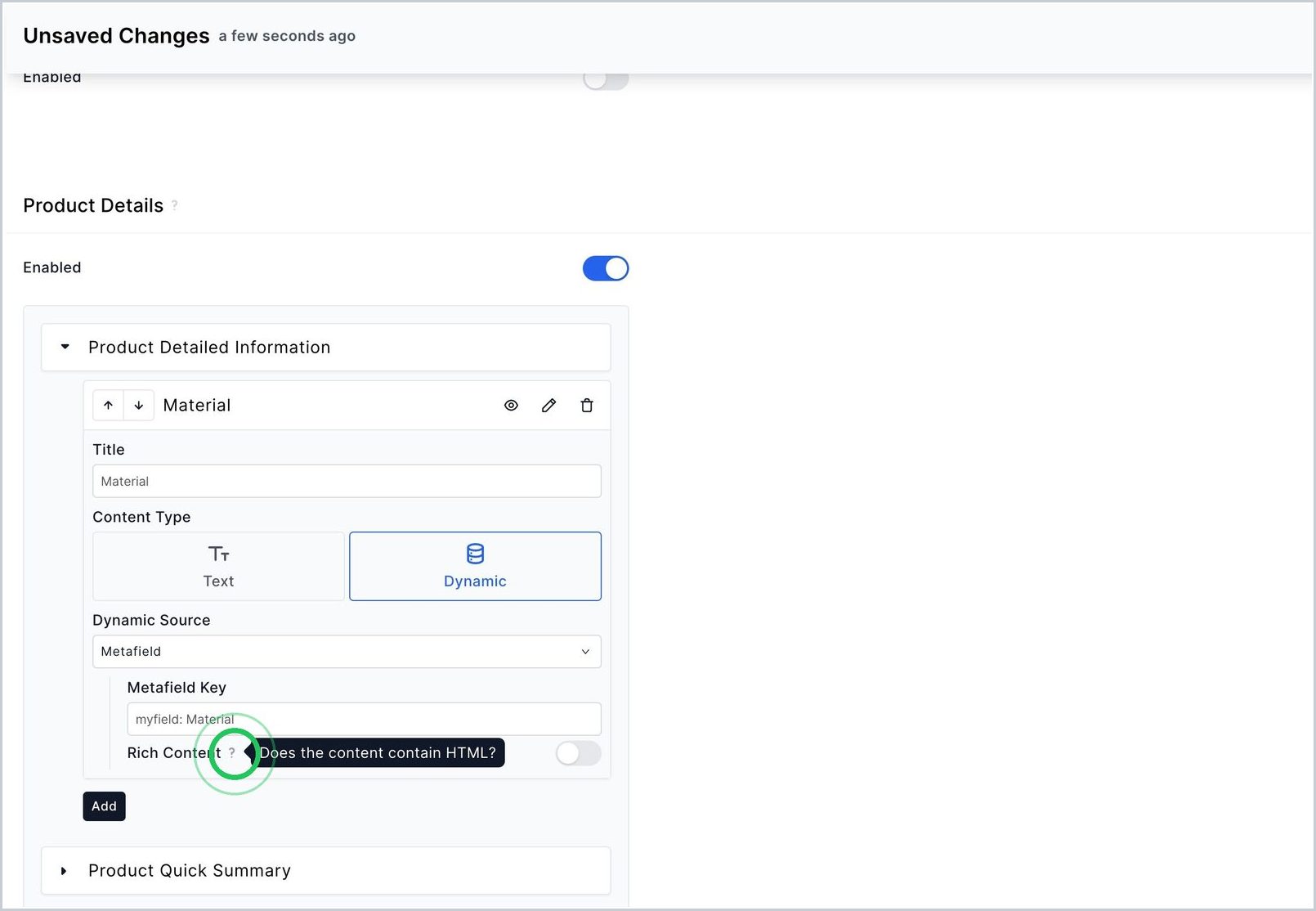 How can a Shopify store display additional PDP details using metafields? — step 9