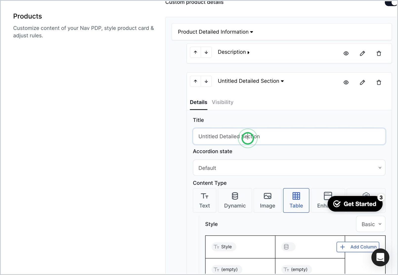 How do I add a table in my product details section on a PDP? — step 14