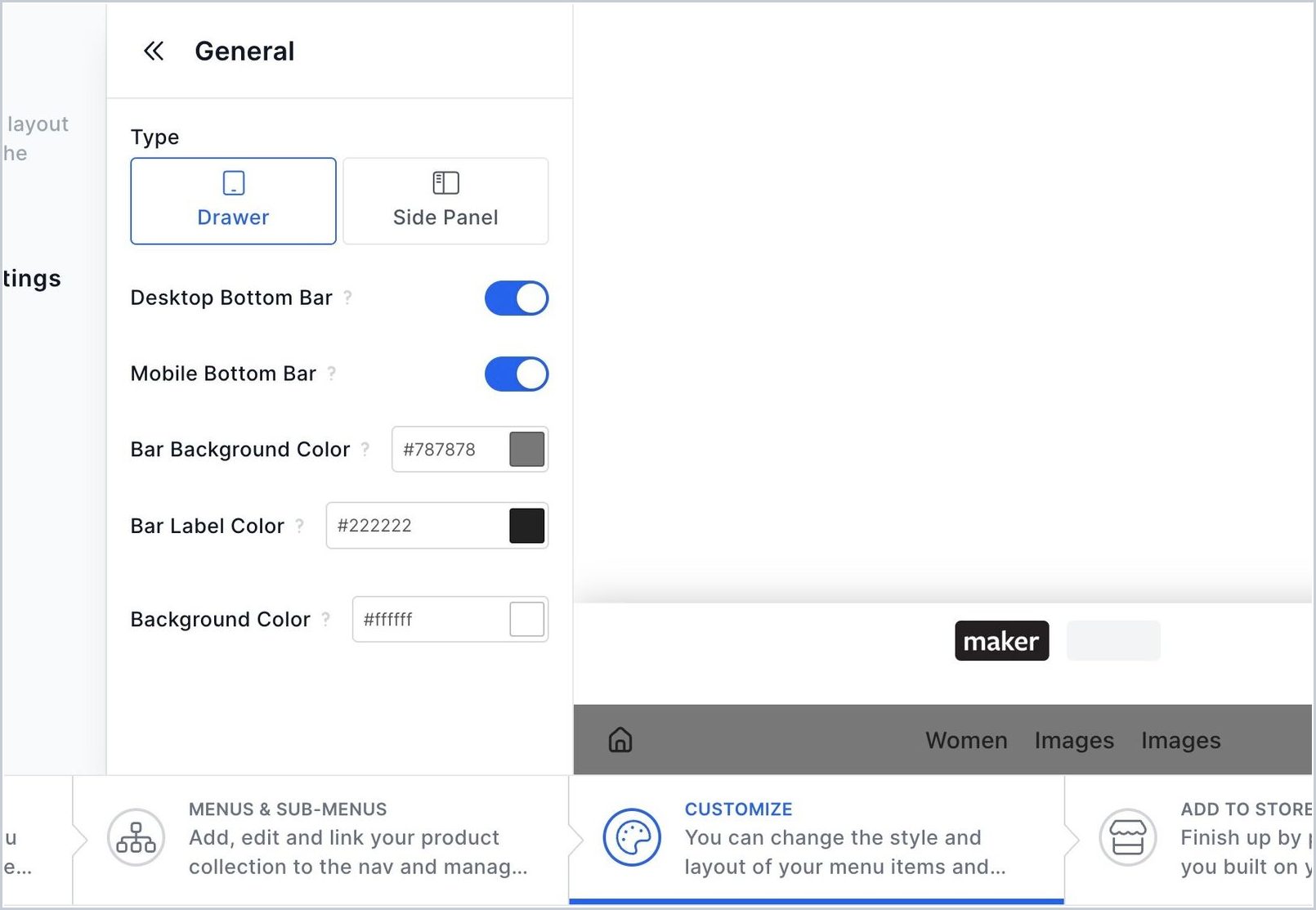 How can I change the drawer Background Color? — step 2